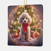 Pudel-Weihnachtsbaumschmuck Keramikornament (Links)