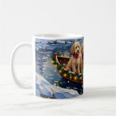 Pudel-Weihnachtsboot-Feier Kaffeetasse (Links)