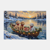 Pudel-Weihnachtsboot-Feiertag Fußmatte (Vorderseite)