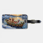 Pudel-Weihnachtsboot-Feiertag Gepäckanhänger (Rückseite horizontal)