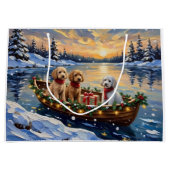Pudel-Weihnachtsboot-Feiertag Große Geschenktüte (Vorderseite)