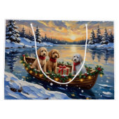 Pudel-Weihnachtsboot-Feiertag Große Geschenktüte (Rückseite)