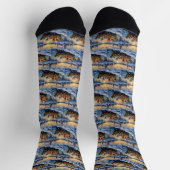 Pudel-Weihnachtsboot-Feiertag Socken (Oben)
