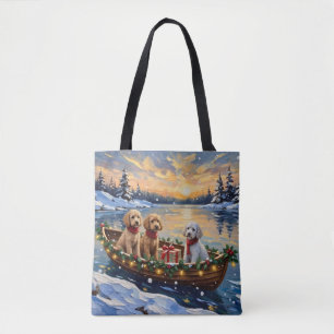 Pudel-Weihnachtsboot-Feiertag Tasche