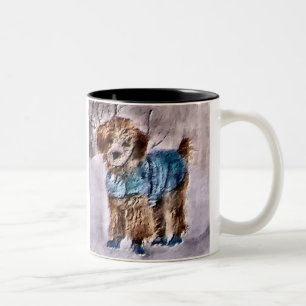 Pudel-Weihnachtsgeschenke Zweifarbige Tasse
