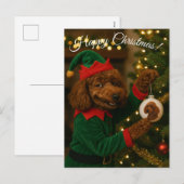 Pudel-Weihnachtskarte Feiertagspostkarte (Vorne/Hinten)
