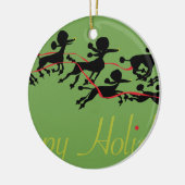 Pudel-Weihnachtskarte Keramikornament (Links)