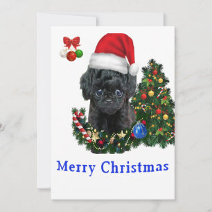 Pudel-Weihnachtskarten Einladung