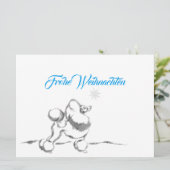 Pudel Weihnachtskarten Feiertagskarte (Stehend Vorderseite)