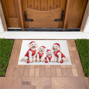 Pudel-Weihnachtskleid Santa Hut Fußmatte