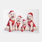 Pudel-Weihnachtskleid Santa Hut Fußmatte (Vorderseite)