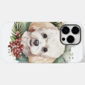 Pudel-Weihnachtskranz Festlicher Hund Case-Mate iPhone Hülle (Rückseite (Horizontal))