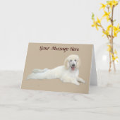 Pudel-weiße schöne Gruß-Karte Karte (Gelbe Blume)