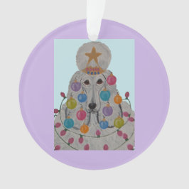 Pudel zu Weihnachten dekoriert Ornament