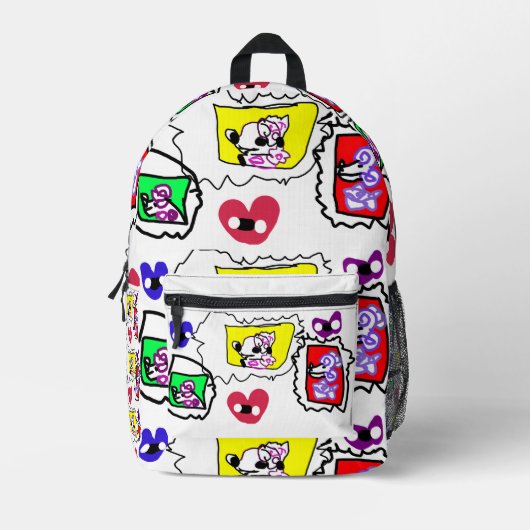 Pudelherz Bedruckter Rucksack (Vorderseite)
