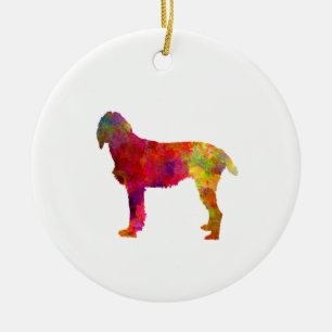 Pudelpointer im Watercolor Keramik Ornament