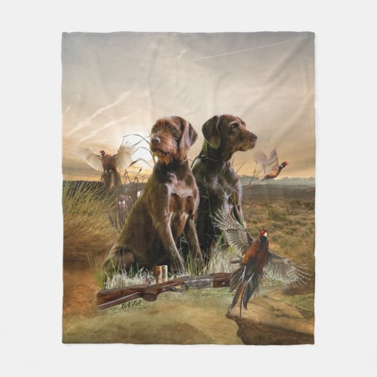 Pudelpointers, Jagdfasan Fleece Blanket (Vorderseite)