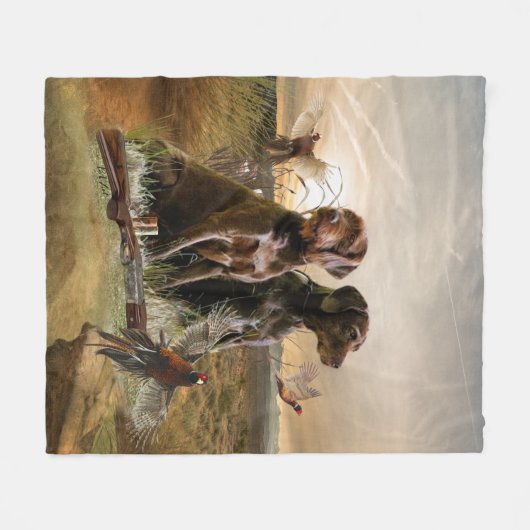 Pudelpointers, Jagdfasan Fleece Blanket (Vorderseite (Horizontal))