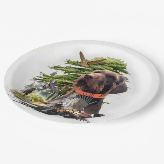 Pudelpoker Pappteller (Schrägansicht)