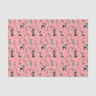 Pudelrock-Rockabilly-Hunde Rosa und Schwarz 50er J Seidenpapier