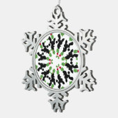 Pudelstern Schneeflocken Zinn-Ornament (Rechts)