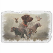 Pudelzeigen, Jagd Fasanensticker Aufkleber (Vorderseite)
