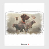 Pudelzeigen, Jagd Fasanensticker Aufkleber (Blatt)