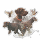 Pudelzeigen, Jagd Fasanensticker Aufkleber (Vorderseite)