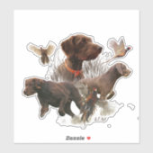 Pudelzeigen, Jagd Fasanensticker Aufkleber (Blatt)