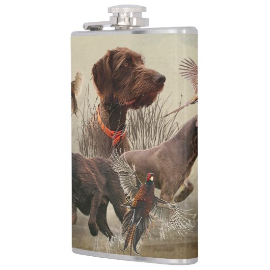 Pudelzeigen, Jagdfasan Flachmann (Links)