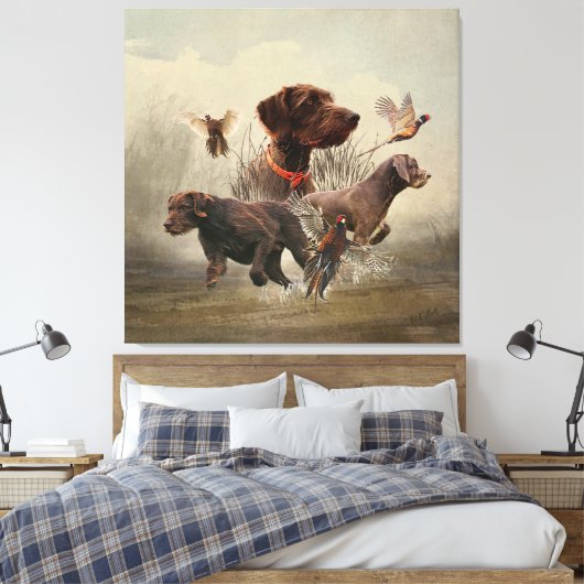 Pudelzeigen, Jagdfasan Leinwanddruck (Insitu (Schlafzimmer))
