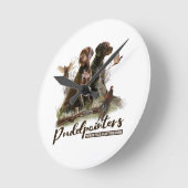 Pudelzeigen, Jagdfasan Runde Wanduhr (Winkel)