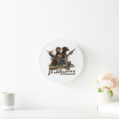 Pudelzeigen, Jagdfasan Runde Wanduhr (Zuhause)