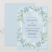 Puder Blattgemalte Hochzeit Einladung (Vorne/Hinten)