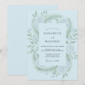 Puder-Minzblatt-Hochzeit Einladung (Vorne/Hinten)