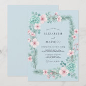 Puder-Minzblatt-Hochzeit Einladung (Vorne/Hinten)