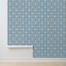 Puderblau Gingham Gans Büffel Karo Kinderzimmer Tapete