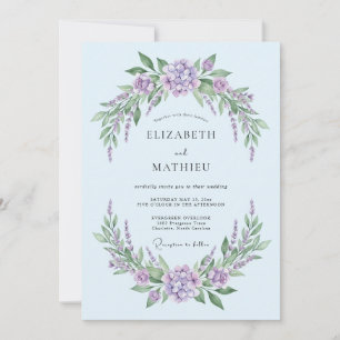 Puderblaue Ätherische Lavendel-Hochzeit Einladung