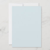 Puderblaue Blätterhochzeit Einladung (Rückseite)