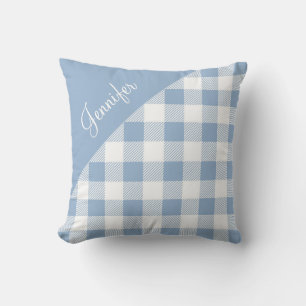 Puderblaue Buffalo-Karo-Plaid-Mustername Kissen