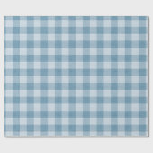 Puderblaue Gingham Büffelkariert Leinenstruktur Geschenkpapier (Flach)