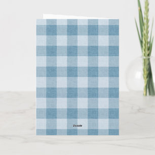 Puderblaue Gingham Büffelkariert Leinenstruktur Karte