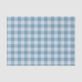 Puderblaue Gingham Büffelkariert Leinenstruktur Seidenpapier (Vorderseite)