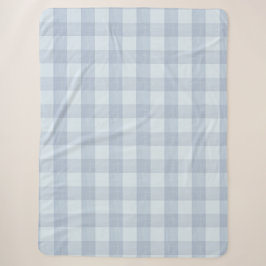 Puderblaue große Gingham-Karo-Sherpa-Decke Sherpadecke