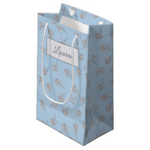 Puderblaue Hortensien-Blumenmuster-Monogramm