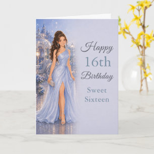 Puderblaue Sweet Sixteen Geburtstagskarte Karte