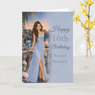 Puderblaue Sweet Sixteen Geburtstagskarte Karte