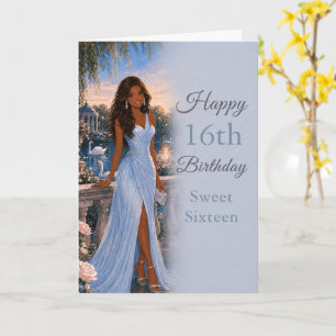Puderblaue Sweet Sixteen Geburtstagskarte Karte