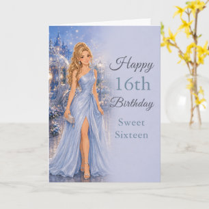 Puderblaue Sweet Sixteen Geburtstagskarte Karte