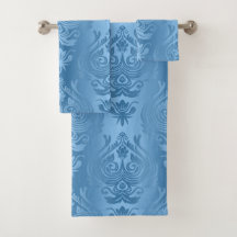 Puderblaues florales Damast-Gradient-Druck